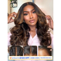 Code S100 Nadula 50% Off Flash Sale Blonde Highlight Body Wave 7x5 Bye Bye Knots Lace With Drawstring Glueless Wigs