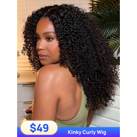 Nadula 70% Flash sale 7x5 Kinky Curly Wig with Curly Edges Wigs Put On And Go Wigs Glueless Human Hair Wigs