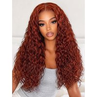 Nadula No Slip Wig 7x5 Reddish Brown Water Wave Invisible Knots Put On And Go Glueless Wig
