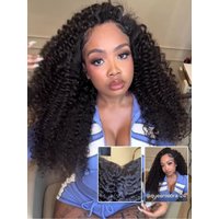 Nadula ScalpLook™ Glueless Kinky Curly V Part Wig Burmese Curly Wig with Juicy Finger Coils No Leave Out