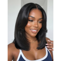 Nadula Flash Sale Yaki Straight And Bob Wig With Bang Put On And Go Wigs 180% Density