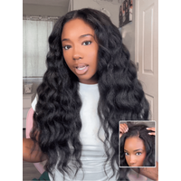Nadula Yaki Straight ScalpLook™ V Part Human Hair Wigs with Minimal Leave-Out for Protective Style