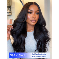 $99=18inch | Nadula Flash Sale 7x5 Yaki Wavy Wig Soft Flip Out Bang Curl Style Put on and Go Human Hair Wigs