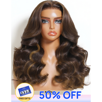 50% OFF | Nadula Mocha Brown Highlight Wig 7x5 No Slip Wig Loose Body Wave Wig Human Hair Wig