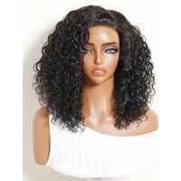 Nadula 6x4 Ready to Wear Short Water Curly Bob Wig Mixed Texture Side Part Glueless Lace Wig 220% Density