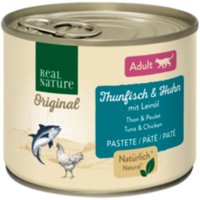 REAL NATURE Original nourriture humide chat, adulte thon et poulet à l’huile de lin 24x200 g