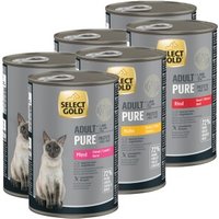 SELECT GOLD Pure Pack Mixte Boîtes de Pâtée Chat Adulte 3 recettes 6x400g