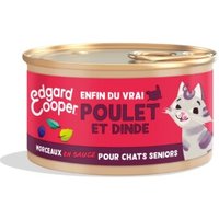 Edgard & Cooper Morceaux en Sauce Poulet & Dinde Chat Senior 18 x 85 g