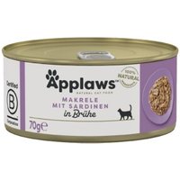 Applaws Nourriture humide chat adulte en bouillon Maqueraux aux sardines 24x70 g