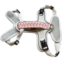 Hey Lana Premium Geschirr Gepolstert mit Reflektoren und Haltegriff creme/ pink L