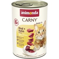 animonda Carny nourriture humide pour chat, Senior, Bœuf et poulet au fromage 6x400 g