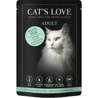 CAT'S LOVE nat kattenvoer Adult in gelei Classic kalkoen puur met zalmolie en amberkruid 24x85 g