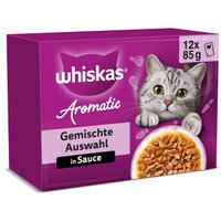 Whiskas Nourriture humide pour chat adulte, Multipack, 1+ Sélection variée, en sauce 12x85 g