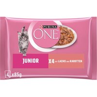 Purina ONE nourriture humide pour chaton Junior tendres bouchées en sauce au saumon 48x85 g