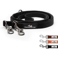 Freudentier Hundeleine 2m, gepolstert & verstellbar schwarz 2 cm