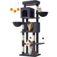 feandrea-kratzbaum-mehrstoeckig-mit-hoehlen-dunkelgrau