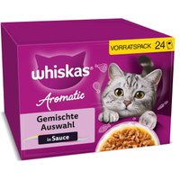 Whiskas Nourriture humide pour chat adulte, Multipack, 1+ Sélection mixte, en sauce 24x85 g