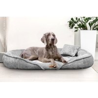 Tierlando ® XENIA - Orthopädisches Hundebett / Hundesofa grau/ grau 1,45 m, 20 cm, 1,05 m