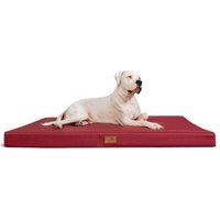 Tierlando OSCAR VISCO - Orthopädische Hundematte Matratze aus Kunstleder dunkelrot 1 m, 11 cm, 80 cm