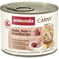 animonda Carny nourriture humide pour chat adulte Cœurs de poulet, dinde et de canard 6x200 g
