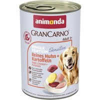 animonda GranCarno Sensitive nourriture humide pour chien adulte Poulet et pommes de terre 6x400 g