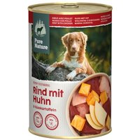 Pure Nature nourriture humide chien adulte 6 x 400 g avec du poulet et du bœuf