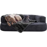 Tierlando ® LILLY flauschige Haustier- & Plüschdecke graphit S