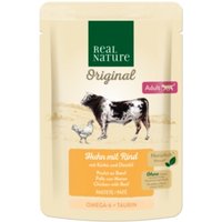 REAL NATURE Original nourriture humide pour chat, Adulte Poulet au bœuf 12x85 g