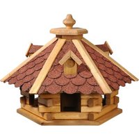 Dobar 6-eckiges Vogelhaus Rustikal mit rotem Bitumendach