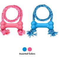 KONG Puppy Goodie Bone met touw XS blauw/roze