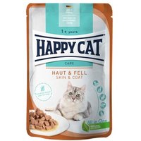 HAPPY CAT Care Nourriture humide pour chat adulte, Peau & Pelage, Viande en sauce 20x85 g