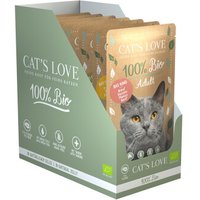 CAT'S LOVE nourriture humide bio pour chat adulte en gelée multipack 2 x 3 variétés