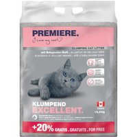 PREMIERE Excellent litière agglomérante parfumée au talc pour bébé 12kg + 2,4kg gratis
