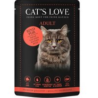 CAT'S LOVE mokra karma dla dorosłych kotów w galarecie Classic czysta wołowina z olejem z krokosza i mniszkiem 12x85 g