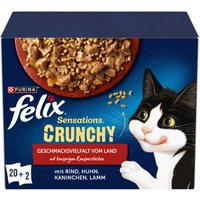 Felix Nourriture humide pour chat Sensations Crunchy en gelée, mix de variétés 20x85 g