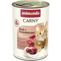 animonda Carny nourriture humide pour chat, Senior, Bœuf et cœurs de dinde 6x400 g
