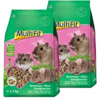 MultiFit nourriture pour rongeurs pour souris, gerbille et hamster nain 2x2,5 kg