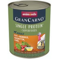 animonda GranCarno Single Protein Superfoods nourriture humide pour chien adulte Dinde, blettes, cynorhodon et huile de lin 24x800 g