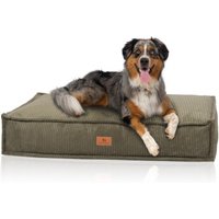 Knuffelwuff Hundekissen Lesedi aus Cord mit Handwebcharakter khaki XL
