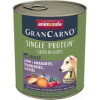 animonda GranCarno Single Protein Superfoods nourriture humide pour chien adulte Agneau et amaranthe, canneberge, huile saumon 12x800 g