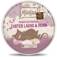 MjAMjAM nourriture humide pour chat adulte, pur plaisir de filet 16x80 g Saumon et poulet