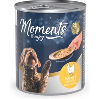 MOMENTS Nassfutter Hund, Adult, Huhn mit Ei 6x220 g