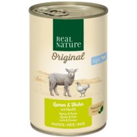 REAL NATURE Original nourriture humide pour chat, adulte, Light Poulet et agneau 24x400 g