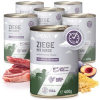 REAVET Hundenassfutter - Ziege mit Hirse an Kichererbsen & Pflaume | 6 x 400g