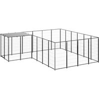 VidaXL Hundezwinger Stahl schwarz 3,3 m, 3,3 m, 1,1 m