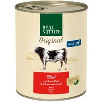 REAL NATURE nourriture humide chien adulte Bœuf aux Pommes de terre 6x800 g