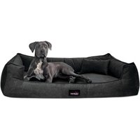 Tierlando ® BRUCE VELOURS Orthopädisches Hundebett Soft schwarz 1,1 m, 25 cm, 90 cm