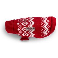 Wolters Strickpullover Norweger Mops & Co. Hundezubehör weiß/ rot 30 cm