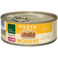 REAL NATURE Original nourriture humide pour chat, adulte, filet & mousse Poulet à l'huile de pépins de courge 6x85 g