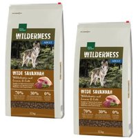 REAL NATURE WILDERNESS Trockenfutter Hund, Adult, Wide Savannah Wildschwein mit Lamm und Ente 2x12 kg